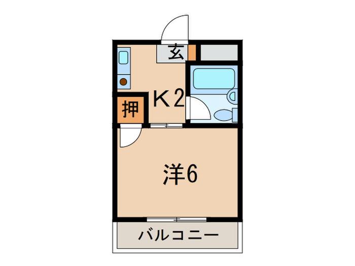 ラフィーネ津門(1K/3階)の間取り写真