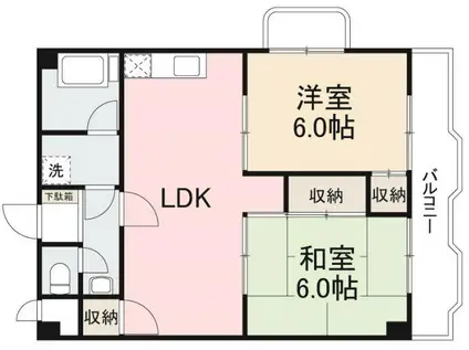 横山ビル(3DK/4階)の間取り写真