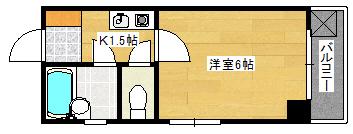 リーベイースト7(1K/1階)の間取り写真