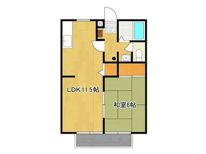 第1コーポケンモチ(1LDK/2階)の間取り写真