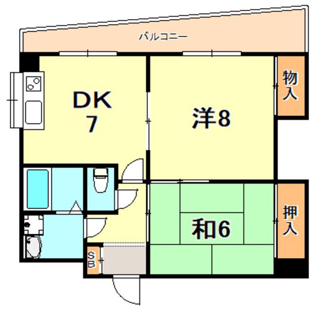 泉が丘マンション(2DK/2階)の間取り写真