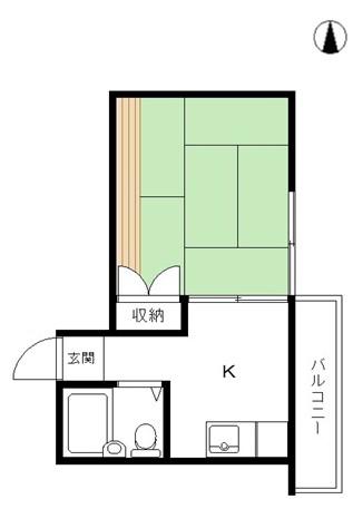 ハイツJオオヌキ(1K/3階)の間取り写真