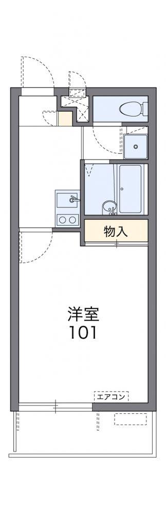 レオパレスコンフォートフレアIII(1K/3階)の間取り写真
