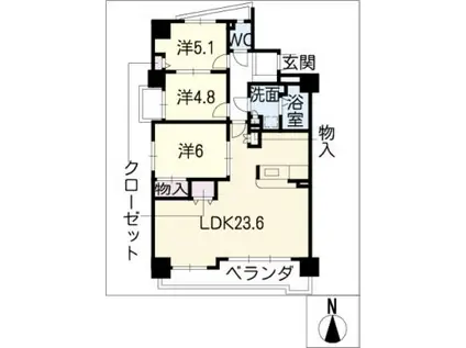 アメニティ新栄1401号(3LDK/14階)の間取り写真