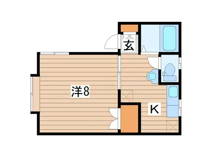 コーポヨコヤマ(1K/1階)の間取り写真