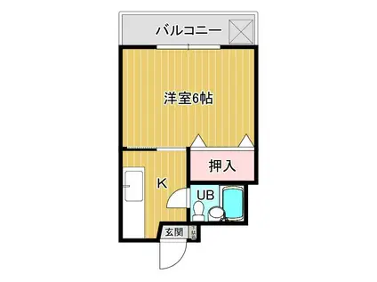 シティハイツ池辺B棟(1K/2階)の間取り写真