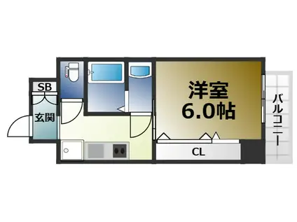 グリュックメゾン S-SHINFUKAE XIII(1K/3階)の間取り写真