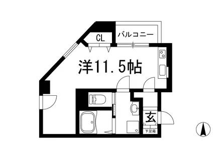 M`STYLE川西(ワンルーム/3階)の間取り写真