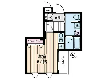 クオーレ西新宿(ワンルーム/2階)の間取り写真