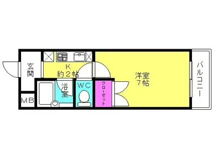 メゾンオームラ(1K/1階)の間取り写真
