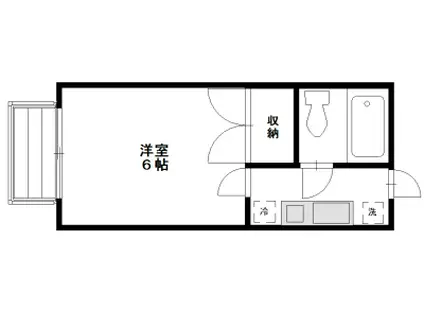 リバレッジ東小金井(1K/2階)の間取り写真