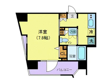 メイクスデザイン南青山(1K/4階)の間取り写真