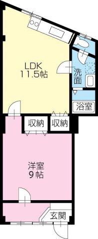 大野ビル(1LDK/3階)の間取り写真