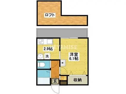 MODERN PALAZZO 文教東(1K/1階)の間取り写真