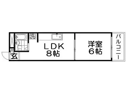 香里ロイヤルプラザ(1LDK/5階)の間取り写真