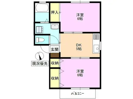 フォーレスGAKU(2DK/1階)の間取り写真