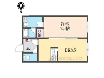 バーデ―ハイツ(1DK/1階)の間取り写真