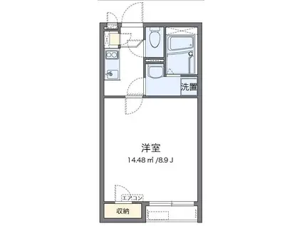 クレイノさんふらわー入谷(1K/1階)の間取り写真
