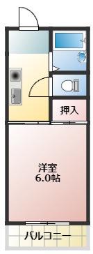 エスペランス(1K/1階)の間取り写真