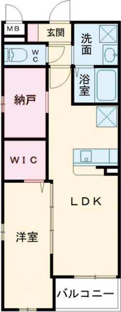 LIFEFIELD小郡II(1SLDK/2階)の間取り写真