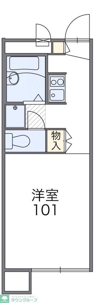 レオパレスシュプリーム(1K/1階)の間取り写真