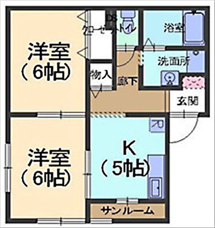 セシリヤ西(2K/2階)の間取り写真