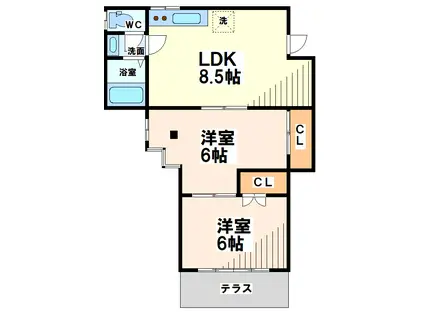 第5常葉コーポ(2LDK/1階)の間取り写真