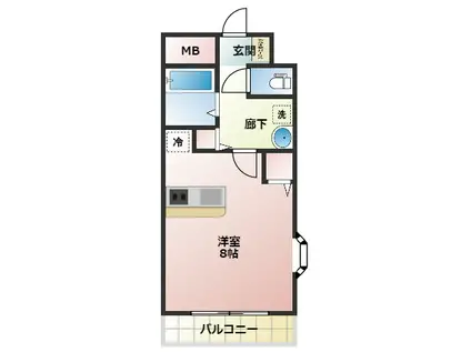 エステムコート難波サウスプレイス(ワンルーム/7階)の間取り写真