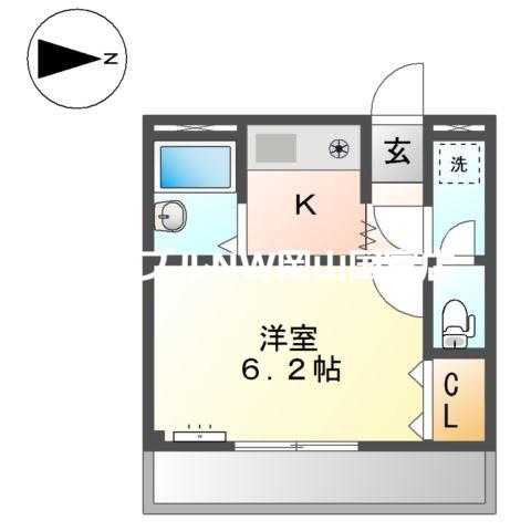 メゾンあさひ(1K/1階)の間取り写真
