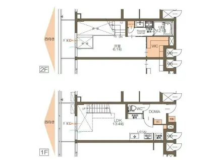 GRANDGRACE富ケ丘(1LDK/1階)の間取り写真