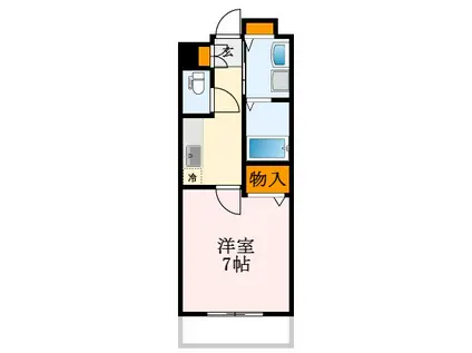 タカンド(1K/3階)の間取り写真