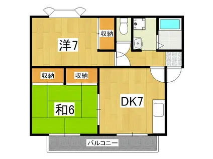 ヴィラ フルール(2DK/2階)の間取り写真