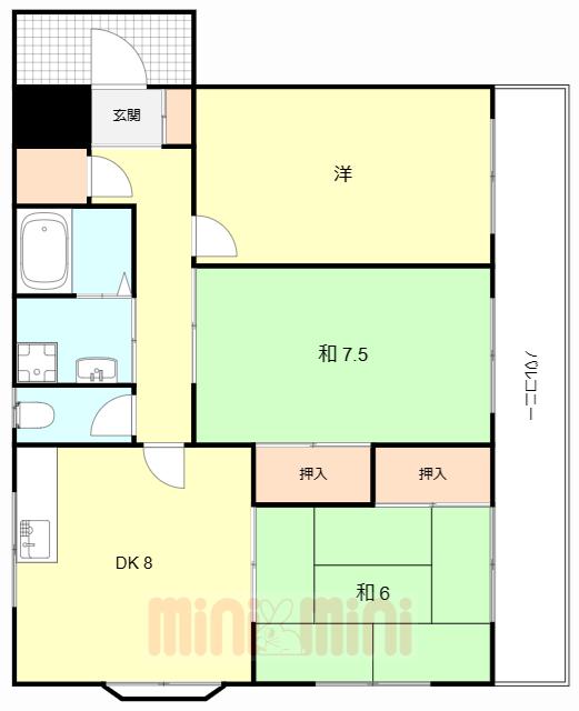 五月ハイツ(3DK/2階)の間取り写真