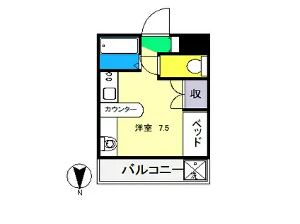 ブルーハイツアウトバーン(ワンルーム/3階)の間取り写真