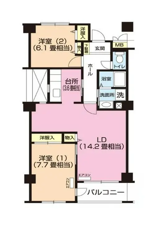 パティオス9番街 5階階 間取り