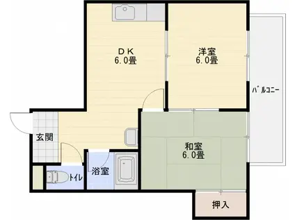 広光ハイツ(2DK/3階)の間取り写真