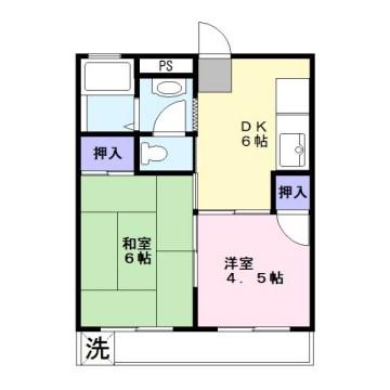 コーポレーティッドナカシマ(2DK/2階)の間取り写真