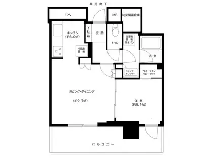 大宮スカイ&スクエア ザ・レジデンス(1LDK/2階)の間取り写真
