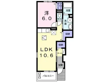 KSル・クープルIV(1LDK/1階)の間取り写真