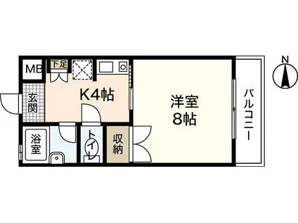 パールマンション(1K/3階)の間取り写真