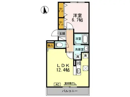 ベンハウス(1LDK/1階)の間取り写真