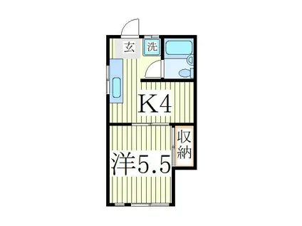 ロアール天王台壱番館(1K/1階)の間取り写真