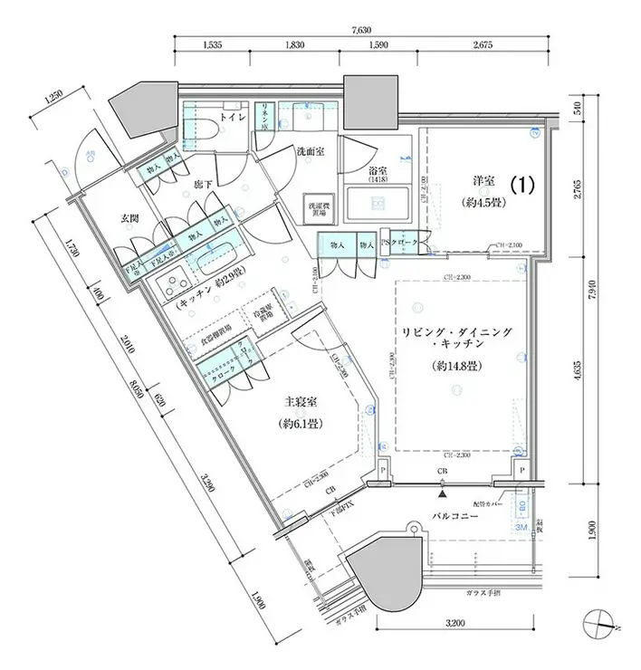パークタワー勝どきサウス 5階階 間取り