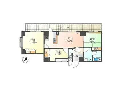 アパガーデンコート大聖寺駅前(3LDK/3階)の間取り写真