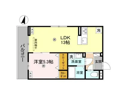 ボヌールメゾンKASUGAII(1LDK/2階)の間取り写真