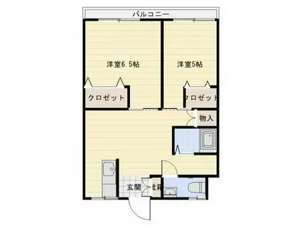 共立ビル(2LDK/4階)の間取り写真