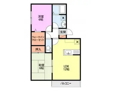 エクセレントユキ(2LDK/2階)の間取り写真