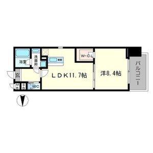 ラクラス長堀橋(1LDK/7階)の間取り写真
