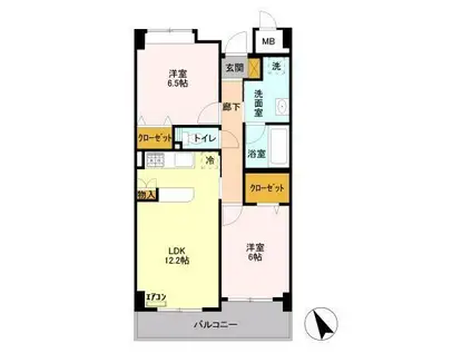 K.REIZEND(2LDK/4階)の間取り写真