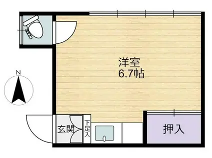 宍戸荘(ワンルーム/2階)の間取り写真